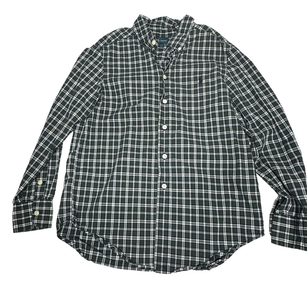 Boys Ralph Lauren Green/Red Plaid Button Down Shirt m - Picture 3 of 5